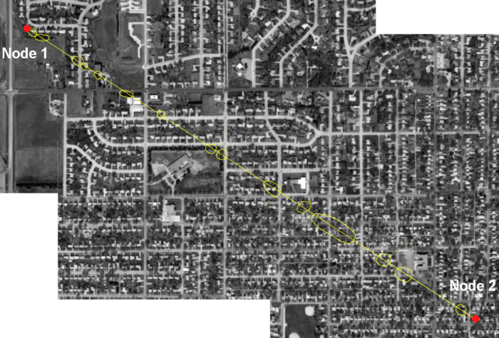 Node 1 to Node 2 Satellite Image