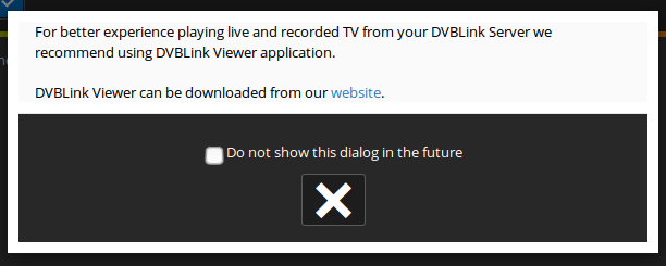 DVBLink Web Message Dialog